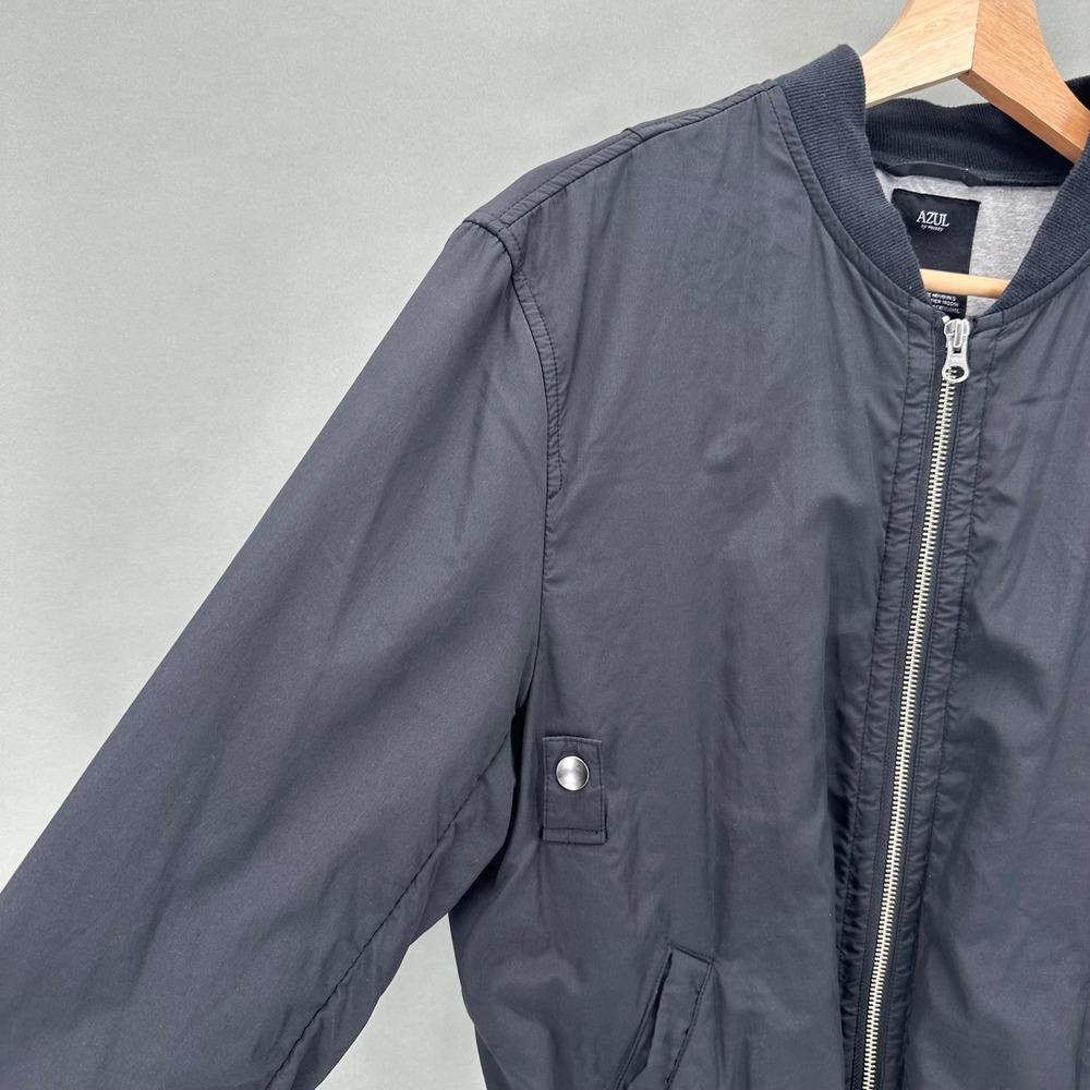 AZUL by moussy Black Bomber Jacket Mens Medium Lightweight Casual Travel Street - Picture 4 of 11